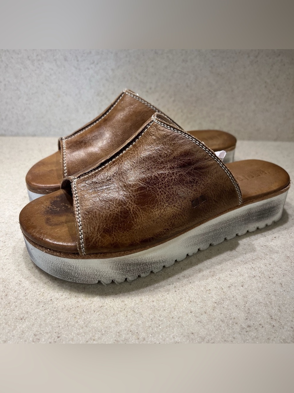 Bed Stu Fairlee II Leather Platform Slip On Sandal Size 8 - Picture 3 of 12